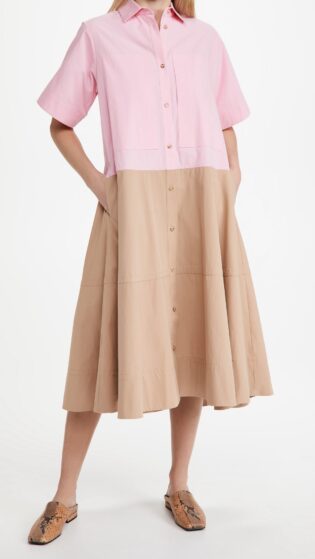 Lee Mathews May Flared Shirtdress